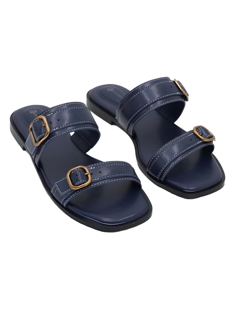 Giani Bernini Scottiee Double Buckle Slide Sandals Blue Notte Size 11M